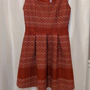 A-Line Structured Embroidered Mini Dress, M